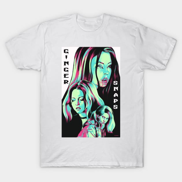 Ginger Snaps Movie Art T-Shirt by PhilRayArt